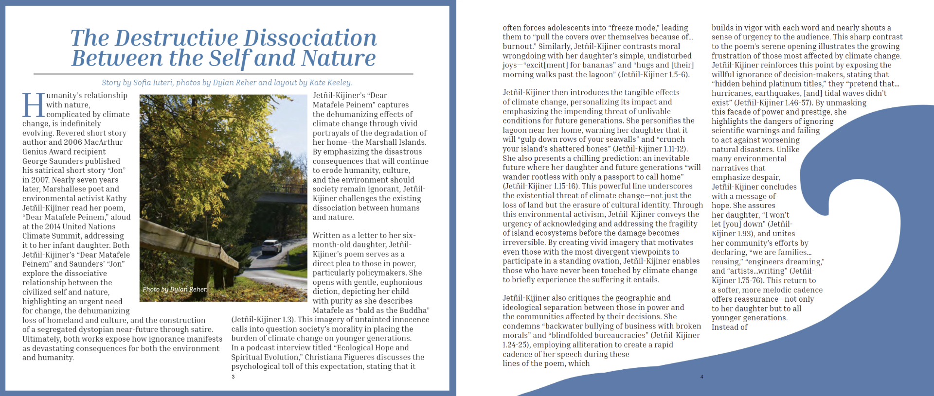 Article page 1 - The Destructive Dissociation Between the Self and Nature by Sofia Iuteri