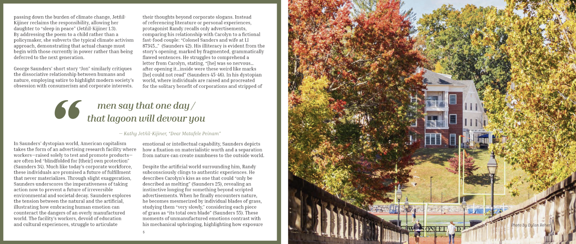 Article page 2 - continued analysis of humanity's relationship with nature