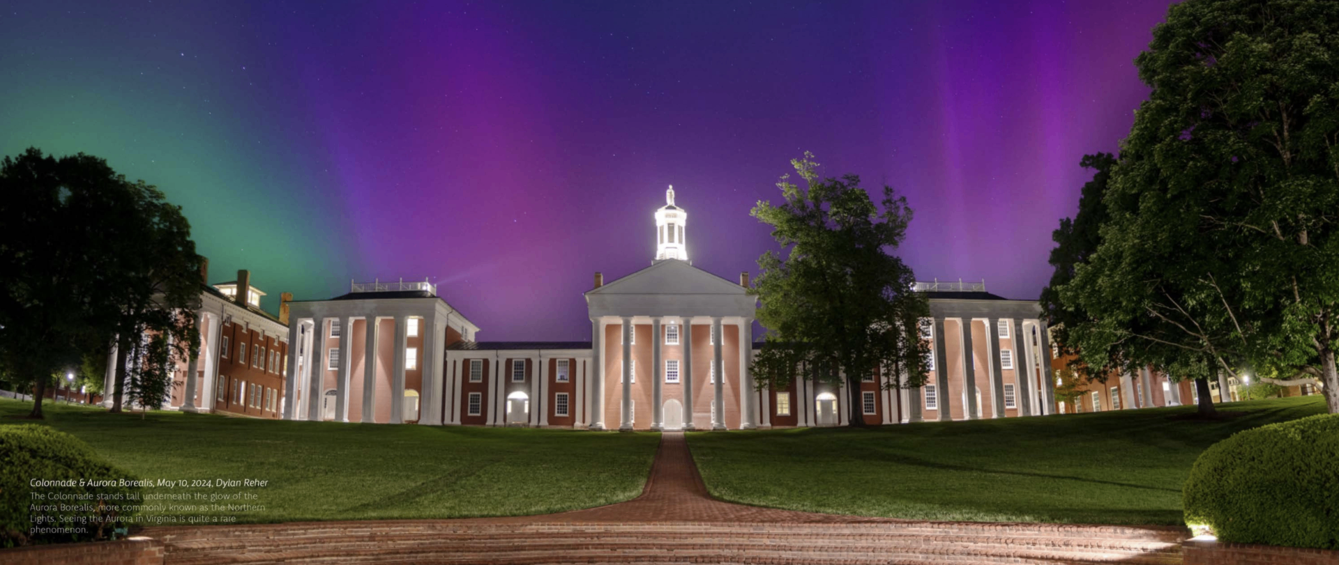 Aurora Borealis over campus - featured in magazine