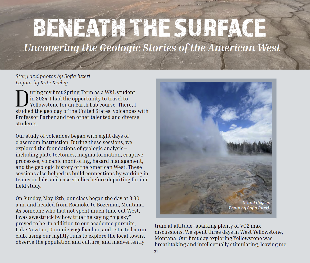Beneath the Surface - Geologic Stories magazine spread